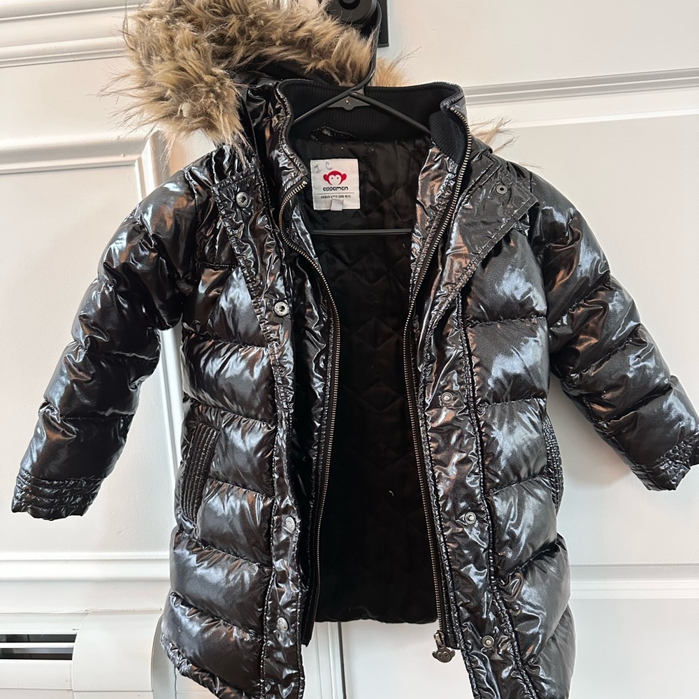 Appaman Black middie puffer coat